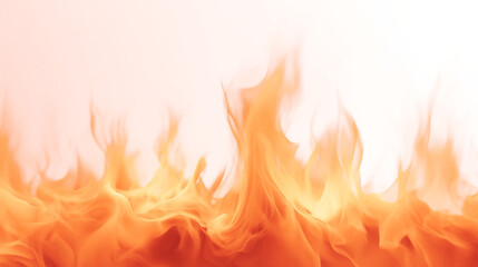 Poster - Abstract depiction of vibrant orange and yellow flames rising against a light background creating a warm glow