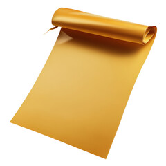 Poster - A glossy roll of gold paper perfectly positioned against a plain background ideal for crafting and decorative projects isolated on transparent background..