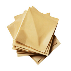 Poster - A neatly piled collection of brown paper sheets highlighting natural texture ideal for arts crafts or packaging needs isolated on transparent background..