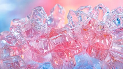 Poster - An abstract image portraying crystal like formations and colorful reflections