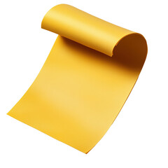 Poster - A roll of bright yellow paper perfectly positioned on a white surface ideal for crafting and creative projects isolated on transparent background..
