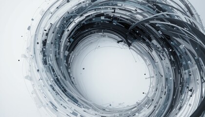 Poster - Dynamic abstract swirl motion digital art modern aesthetics minimalist environment high-contrast view visual energy concept