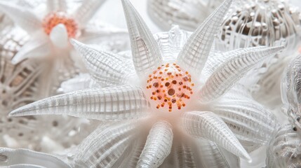 Poster - Artistic close up of beautiful translucent flower like creations