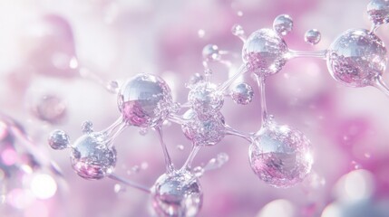 Poster - Molecular Structure Depicted With Sparkling Spheres and Delicate Connections