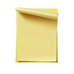 Poster - A bright yellow sheet of paper laid flat on a table, perfect for note-taking, crafting, and creative projects isolated on transparent background..