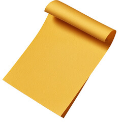 Poster - A bright yellow paper roll displayed on a clean surface highlighting the versatility of paper in crafts and projects isolated on transparent background..