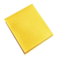 Poster - Bright yellow book with a clean cover and simple design ideal for writing, note taking, and creative projects in various settings isolated on transparent background..