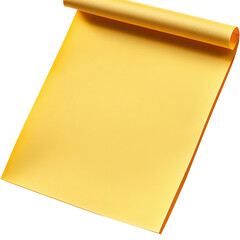 Poster - Bright yellow paper sheet displaying its cheerful hue and smooth surface ideal for various creative projects isolated on transparent background..