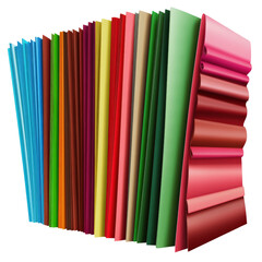 Poster - A neatly organized stack of colored paper in various shades ready for use in crafts and creative projects isolated on transparent background..