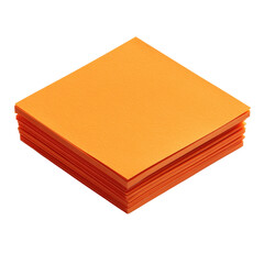 Poster - A stack of bright orange colored paper sheets neatly arranged for artistic use and creative projects isolated on transparent background..