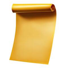 Poster - Bright yellow paper roll perfect for crafting, wrapping, or creative projects in a home or office setting isolated on transparent background..