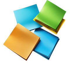 Poster - A neatly organized stack of colored papers displaying a variety of bright shades perfect for crafting and printing isolated on transparent background..