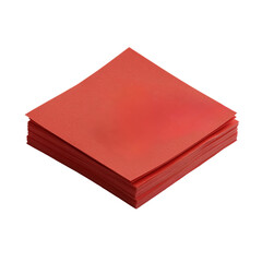 Poster - A neatly stacked pile of red napkins displaying a rich color and soft texture ideal for dining and events isolated on transparent background..