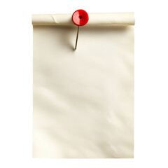 Poster - Piece of paper with a distinctive red pin highlighting the importance of notes, reminders, and creative organization isolated on transparent background..