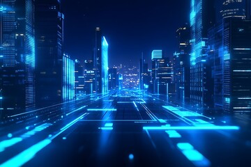 Wall Mural - view of stock market expansion, business investment, and data analysis concept featuring digital fin