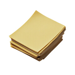 Poster - Neatly stacked folded yellow napkins ready for use at dining tables adding a bright and cheerful touch to meals isolated on transparent background..