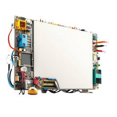 Poster - computer displaying a blank whiteboard ready for ideas and creative brainstorming sessions in a mode