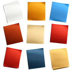 Poster - A colorful bunch of different colored papers piled together showcasing a variety of bright and distinct shades isolated on transparent background..