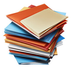 Poster - A neatly organized stack of colored paper displaying a range of eye-catching colors perfect for creative projects isolated on transparent background..