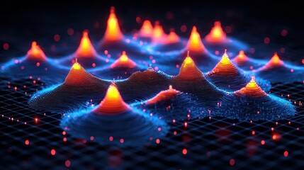 Poster - Abstract Data Visualization:  Dynamic Peaks and Valleys in a Digital Landscape