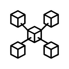 Poster - Network diagram of interconnected cubes representing a distributed system design