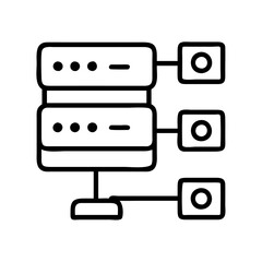 Poster - Outline server data network connection diagram for hosting and database solutions