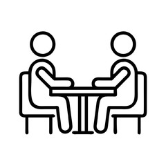 Fototapete - Meeting people at table icon vector illustration business discussion concept art