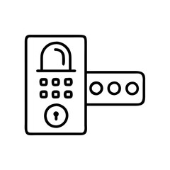 Poster - find door lock system vector icon for security access control and protection