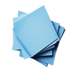 Poster - Stack of blue paper sheets neatly arranged, ideal for office use, crafts, or creative projects and designs isolated on transparent background..