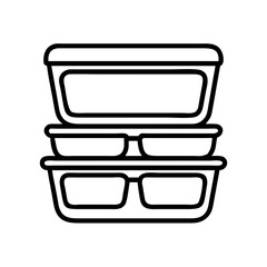Leinwandbilder - Stackable food storage containers vector icon for kitchen organization and meal prep