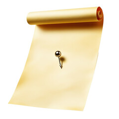 Poster - A paper sheet with a key placed on top creating a symbolic representation of security and access in everyday life isolated on transparent background..