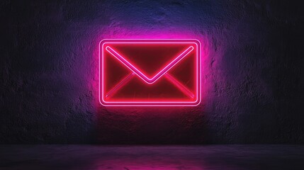 Poster - A neon-style message icon with dynamic glowing light trails and modern design