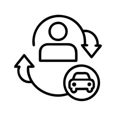 Poster - Car sharing service icon vector illustration for transportation rental and driver