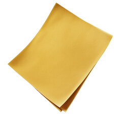 Poster - A shiny piece of gold paper glimmering under light creating a luxurious and elegant visual for various creative uses isolated on transparent background..