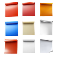 Poster - A set of different colored paper sheets spread out on a surface showcasing a variety of hues for creative use isolated on transparent background..