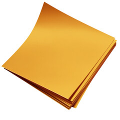 Poster - A stack of bright yellow paper displayed neatly on a surface ready for various creative projects and organizational tasks isolated on transparent background..
