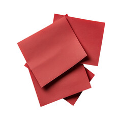 Poster - Vibrant red paper sheet laying flat on a surface with subtle texture creating an eye-catching visual contrast isolated on transparent background..