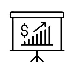 Poster - Financial growth chart presentation icon for business and investment success