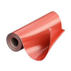Poster - a glossy red vinyl surface reflecting light with a smooth texture ideal for various creative and des