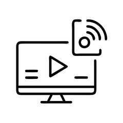 Poster - Smart tv streaming device icon vector illustration for media and entertainment use