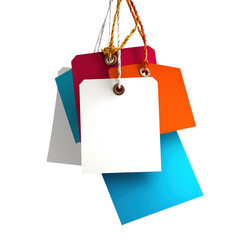 Poster - Bunch of colorful paper notes in various shades piled together creating a playful and creative workspace environment isolated on transparent background..