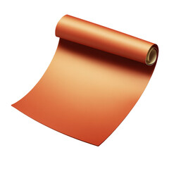 Poster - A roll of bright orange colored paper set against a soft background creating an energetic and playful atmosphere for crafts isolated on transparent background..