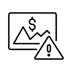 Poster - Stock market crash warning icon financial risk investment loss symbol vector image