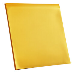 Poster - Bright yellow paper sheet placed on a clean surface with natural light illuminating its vibrant color and texture isolated on transparent background..