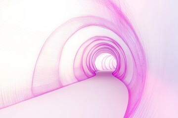 Wall Mural - Abstract pink tunnel design isolated on white background