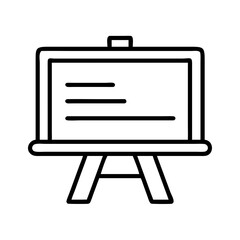 Poster - Presentation board icon vector, whiteboard for business presentation and teaching
