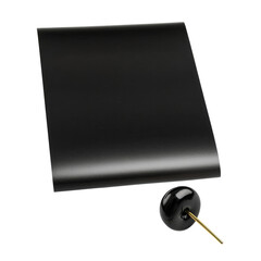 Poster - A black sheet of paper with a gold tip creating a striking contrast perfect for elegant invitations or art projects isolated on transparent background..