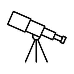 Poster - telescope vector, astronomy science equipment for stargazing and exploration icon line