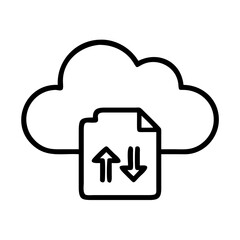 Poster - Cloud computing file transfer icon for data upload and download services online