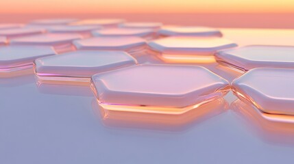 Poster - Artistic rendering showcasing multiple translucent hexagonal tiles and background gradient